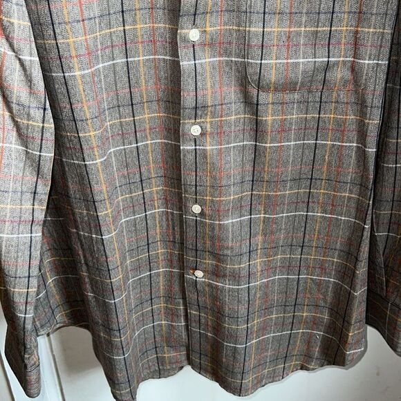 LATITUDE BY NORTHERN ILES Brown Plaid Cotton Burton Up Shirt-L - Picture 3 of 8